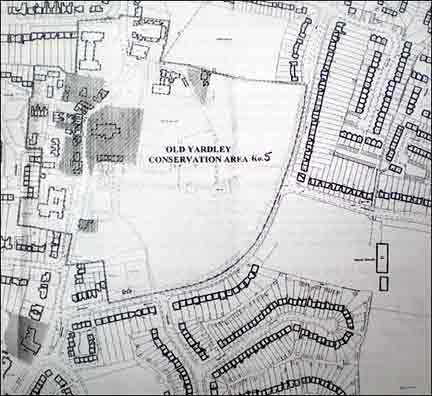 Map, Old Yardely Conservation Area